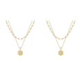 thumbnail image 1 of (Lot de 2) 2025 Collier Hexagone initial 26 Collier Preppy pour Femmes Colliers pour Pendentif Femmes A Z 26 Collier Maman pour Femmes Alphabet initial Or, 1 of 4