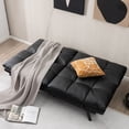 thumbnail image 3 of Costway Canapé-Lit Futon Convertible en Mousse Mémoire avec Accoudoirs Réglables Noir, 3 of 10