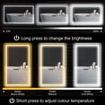 thumbnail image 4 of HOMCOM 39" x 24" LED Bathroom Mirror, Wall Mounted Vanity Mirror, Clear, 4 of 10