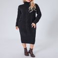 thumbnail image 2 of Robe Maxi Tricotée d'Hiver pour Femmes à Manches Longues et Col Montant, 2 of 9