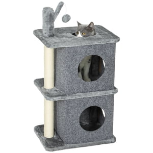 PawHut 31.5" Tour de chat avec 2 Condos, arbre à chat multi-niveaux pour chatons