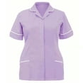 thumbnail image 2 of LYMAYTER Womens V-Neck Medical Scrub Tops Button Nosocomium Groggery Be Common Top for S-3XL, 2 of 5