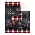 thumbnail image 1 of Safdie & Co. Premium Ultra Soft Throw Blanket with Sherpa Reverse Chalkboard Plaid Deer, 1 of 1