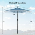 thumbnail image 3 of Gymax Parasol de Patio 9 Pi Parasol de Marché à 2 Niveaux pour Table avec Manivelle Inclinaison à Bouton-Poussoir, 3 of 10