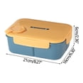 thumbnail image 3 of RKSTN Bento Box Vintage Bento Box Design Divided Bento Box With Built-in Plastic Divider, Choose Your Own Space For Food, Nylon Sealing Tape (Yellow) Bento Box, 3 of 5