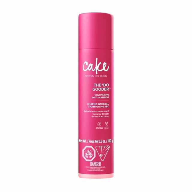 Cake Beauty The 'Do Gooder Shampooing Sec Volumisant 200 ml en Canette Aérosol Rose avec Texte Blanc, Présentant un Délicat Parfum de Biscuit au Citron et une Formule Sans Cruauté Qui Absorbe l'Huile et Ajoute du volume aux Cheveux Sans Eau, Idéal pour Rafraîchir Rapidement les Cheveux.