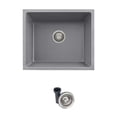 thumbnail image 2 of Stylish Dual Mount 22" Gray Composite Granite Single Bowl Kitchen Sink with Strainer S-822L, 2 of 14