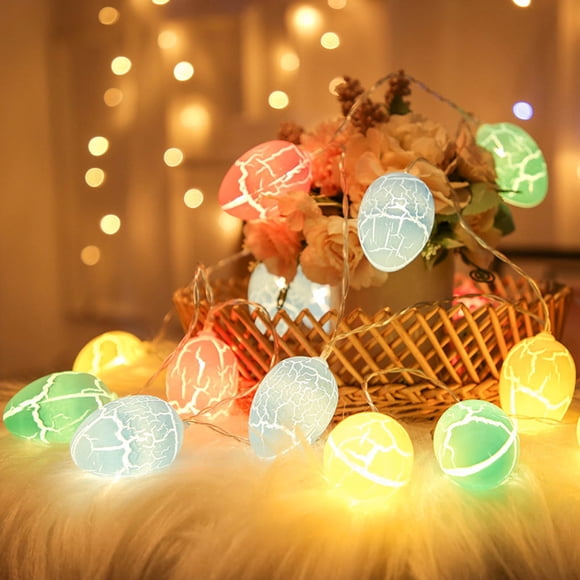 Dvkptbk Guirlande Lumineuse d'Oeufs Guirlande Lumineuse d'Oeufs de Pâques Oeufs à DEL Fissurés Coquilles de Lampe Oeufs Cassés Guirlande Lumineuse Décoration de Festival Oeufs Lumière Colorée Décoration pour la Maison