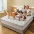 thumbnail image 3 of Waterproof Quilted Mattress Cover & Pillowcases Set,Waterproof Mattress Protector,Washable for Home, Bedroom, Hote, 3 of 8