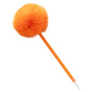Fesfesfes 2pcs Ball Pen Pom Pom Ball Pen Fluffy Pompoms Plastic Rollerball Pens for Women Party Supplies Valentines Wedding Gift Favors Pen Orange