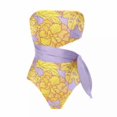 thumbnail image 3 of Maillot de Bain une Pièce pour Femmes avec Jupe de Plage Paréo Imprimé Floral Rétro Ensemble Bikini Deux Pièces, 3 of 4
