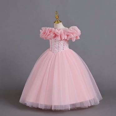 Robes de Cérémonie pour Filles, Robes de Bal à Épaules Dénudées, Robe en Tulle pour Tout-Petits, Robes pour Filles de 9-10 Ans