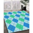 thumbnail image 3 of Ahgly Company Tapis d'Intérieur Lavable en Machine Carré Bleu Transitionnel, 3 Pieds Carré, 3 of 7