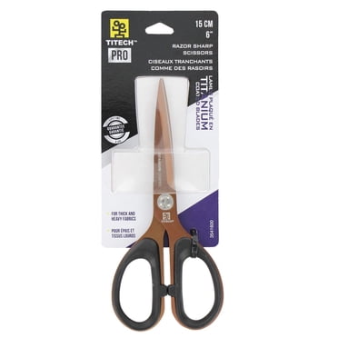 TITECH Pro 15 cm (6 in) Sewing Scissors, High Carbon Stainless Steel, Titanium Coated