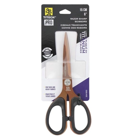 TITECH Pro 15 cm (6 in) Sewing Scissors, High Carbon Stainless Steel, Titanium Coated
