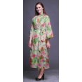 thumbnail image 2 of Bimba Light Pink Salmon Floral Flamingo,Leaves & Water Lily Womens Robe Dressing Gown Long Bride Getting Ready Shirt Printed Bath Robe Girls S, 2 of 5