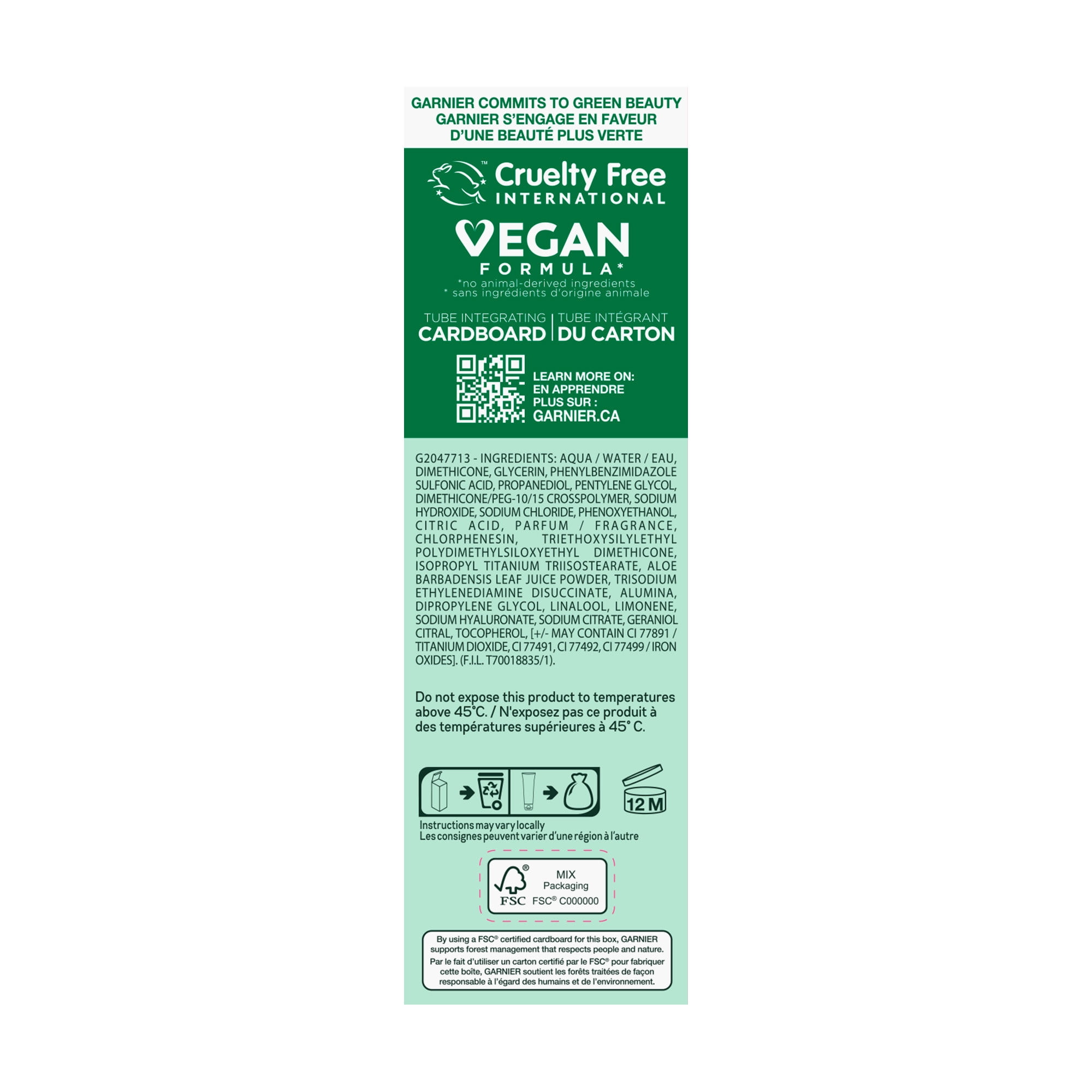 Garnier Hyaluron BB Crème Classic Light Soin Perfecteur 5-en-1 à l'Acide Hyaluronique et à l'Aloe Vera, Cruelty Free International et Végan, 50 ml