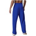 thumbnail image 2 of YiZYiF Men's Latin Dance Pant Salsa Rumba Tango Competition Ballroom Practice Pants Trousers Blue L, 2 of 5