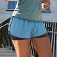 thumbnail image 3 of Plebaso Women's 2 in 1 Running Shorts Elastic Waist Drawstring Athletic Shorts Lightweight Workout Shorts, 3 of 6