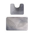 thumbnail image 2 of Fridja Summer Clearance Bathroom Rugs Sets 2 Piece Non Slip, Leaf Bath Mats for Bathroom Floor Set of 2, Ultra Soft and Quick Dry Bath Rugs, Machine Washable Rugs for Bathtub, Shower, Gray, 2 of 5