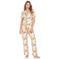 thumbnail image 1 of White Mark Women's Tropical Short Sleeve Button-Down Pajama Set, 1 of 6