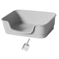 thumbnail image 4 of lionlar Large Cat Litter Box Enclosure Design Four Seasons High Sided Cat Litter Pan grey, 4 of 9