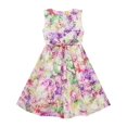 thumbnail image 2 of Robe Fille Imprimé Jardin Fleuri Sans Manches Violet 4 Ans, 2 of 4
