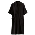 thumbnail image 2 of LSLJS Pyjama pour Hommes Peignoir de Mode Robe de Chambre Manches Trois Quarts Pyjama Doux d'Automne Tenue de Nuit Cadeaux pour Femmes, 2 of 3