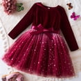 thumbnail image 2 of Splozh Robe d'Automne à Manches Longues pour Tout-Petit Bébé Fille Robe de Noël pour Filles Robe à Manches Longues Filles Robe de Fête d'Hiver Rouge, 5 Ans, 2 of 6