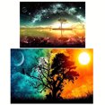 thumbnail image 1 of Diamond Painting 2pcs DIY 5D Embroidery Cross Crafts Stitch Home Art Decor with Tools Rhinestone Kits "Sky and Tree", 1 of 7