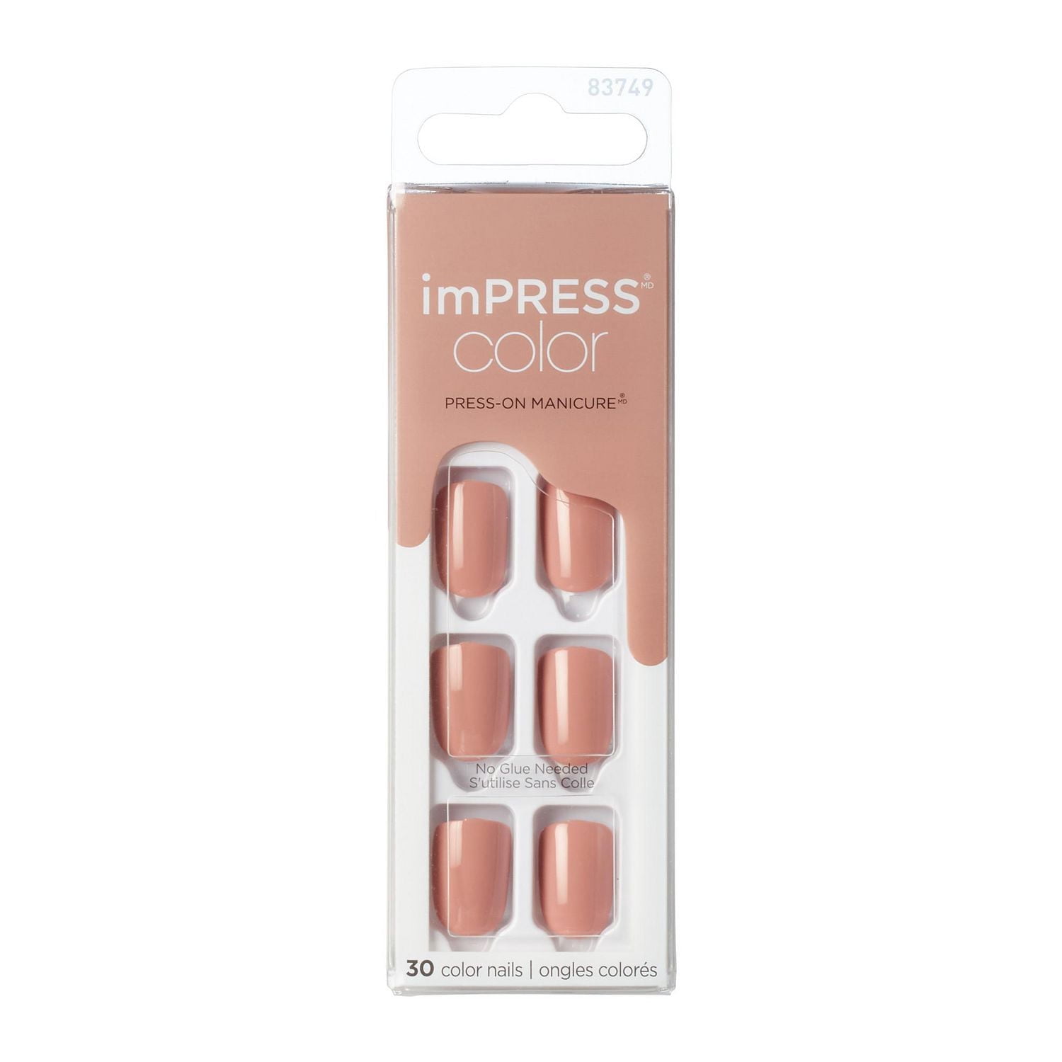 KISS ImPRESS Color - Fake Nails, 30 Count, Short