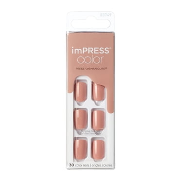 KISS ImPRESS Color - Fake Nails, 30 Count, Short
