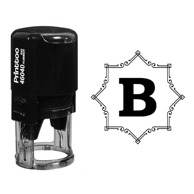 Printtoo R-40 Octogone Celtique Tourbillon Alphabet B Monogramme Auto Encrage Timbre en Caoutchouc Bureau Stationnaire