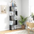 thumbnail image 2 of HOMCOM Geometric Bookcase, 5-Tier S Shaped Bookshelf, Black and White, 2 of 10