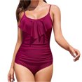 thumbnail image 1 of EGNMCR Womens Swimsuits Swimsuit Shoulder Bikini Solid Hollowed Out Swimsuit, 1 of 8