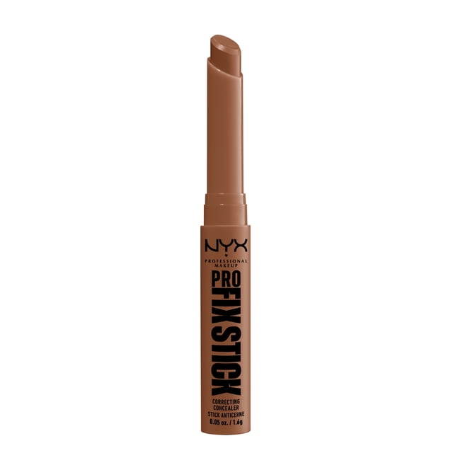 NYX Professional Makeup Pro Fix Stick Correcteur de Couleur Brun Moyen, Bâton Mince à Torsion avec Texte Noir, Offrant une Couvrance Crémeuse et Modulable pour Camoufler et Corriger les Décolorations de la Peau et les Imperfections avec Acide Hyaluronique.