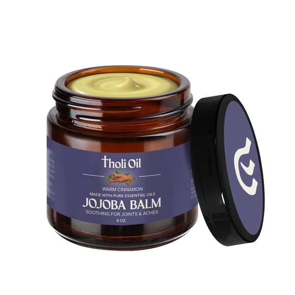 Tholi Oil - Baume de Jojoba à la Cannelle, à l'Hysope, au Nard d'Érable, à la Cassia - Infusé d'Huiles Bibliques pour la Peau - Pot de 4 Oz