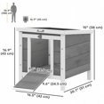 thumbnail image 2 of PawHut Wooden Rabbit Hutch Bunny Cage w/ Run & Tray, Grey, 2 of 6