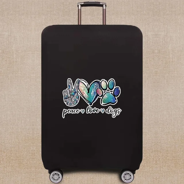 Travel Accessories Luggage Case Suitcase Dust Protective Cover 18-28 Inch Footprints Pattern Series Trolley Case Elastic Cover 1Footprints001 XL