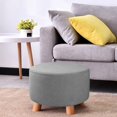 thumbnail image 4 of Lipstore Housse Extensible pour Pouf Pantoufles Pouf Rond pour Salon Repose-Pieds Extensible Gris (Housse Seulement), 4 of 13