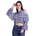 thumbnail image 2 of Moomaya Plus Size Cold Shoulder Top Printed Ladies Tops Blouses Women Party Tops, 2 of 4