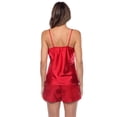 thumbnail image 3 of White Mark Women's Satin Lace Cami And Shorts Pajama Set, 3 of 6