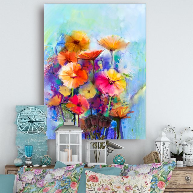 Design Art - Peinture Aquarelle Abstraite Florale