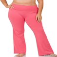 thumbnail image 5 of CHUANK Womens & Plus Stretch Cotton Fold-Over High Waist Bootcut Workout Flared Yoga Pants, 5 of 5