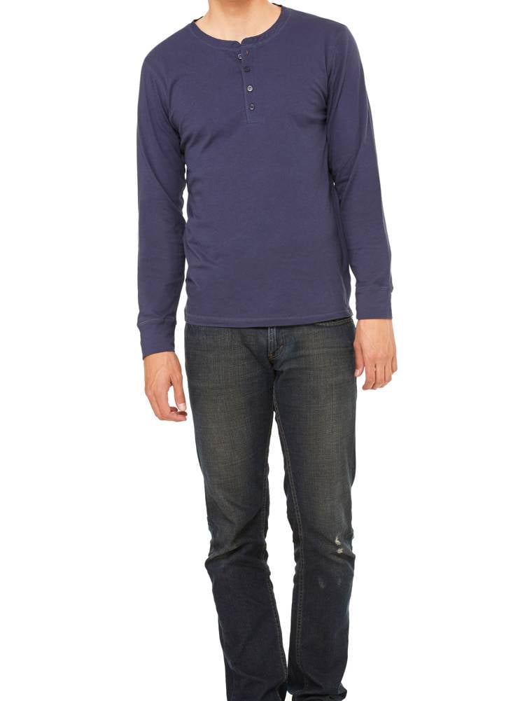 Gravity Threads Men's Long Sleeve Hoodie Shirt, Heather Navy S