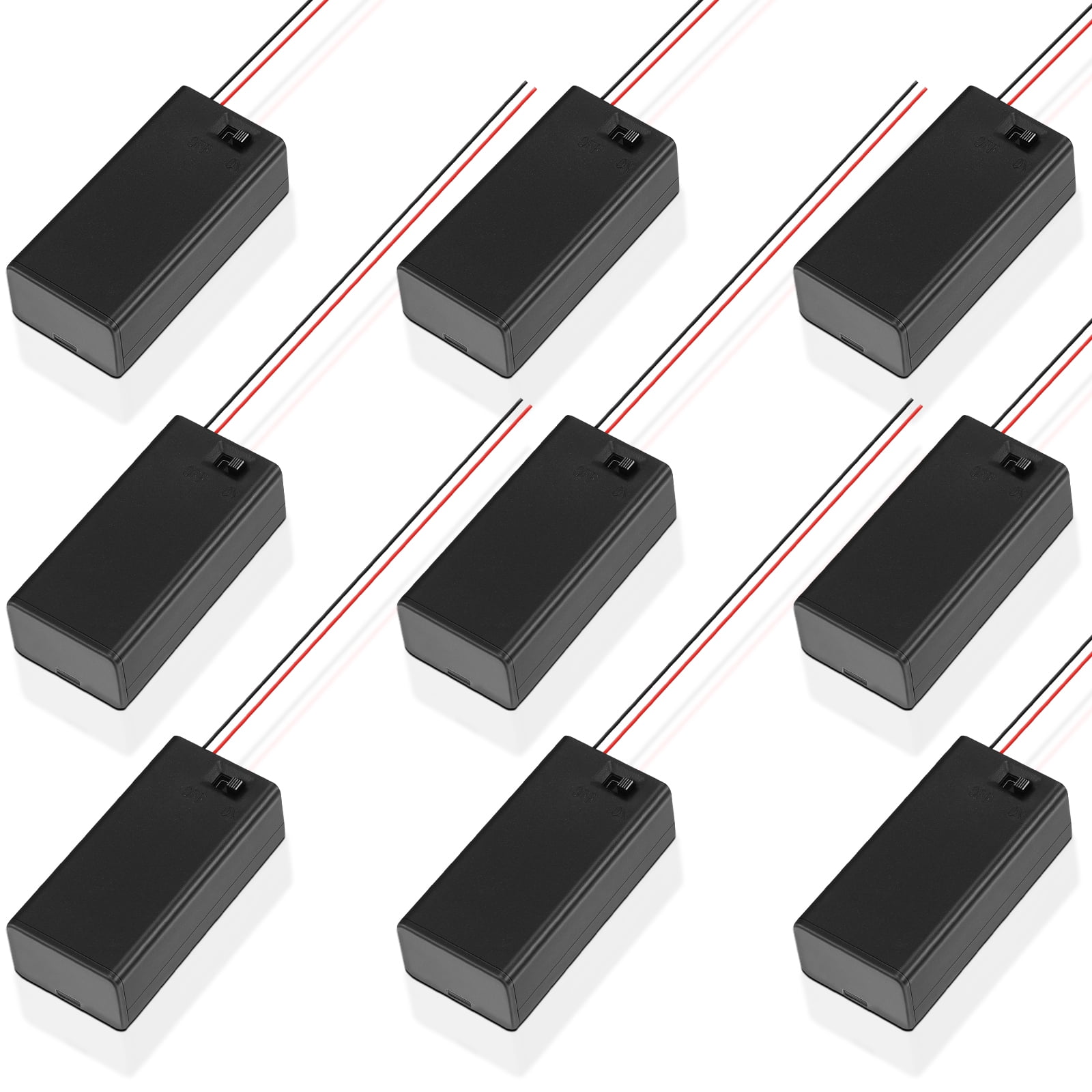 MasteelfCA 10pcs Battery Holder On/Off Switch Battery Case Insulating Batery Container (9V 6F22 Battery)