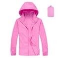 thumbnail image 1 of AherBiu Imperméable Coupe-Vent Léger pour Femme, Manteau de Pluie à Capuche pour Randonnée en Plein Air avec Sac de Rangement, 1 of 2