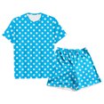 thumbnail image 1 of Girls Printed Short Sleeve Pajama Set with Button Front and Comfy Shorts for Playful Bedtime Comfort, 1 of 2