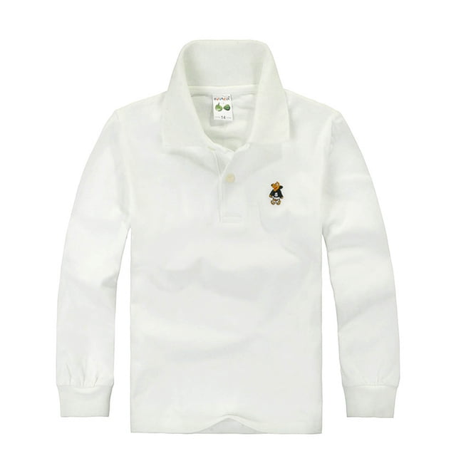Chandail Polo pour Garçons, Chandail Polo Blanc, Chandails de Rugby pour Garçons, Manches Courtes, Chandails pour Tout-Petits, Tenue pour Garçons 7-8 Ans