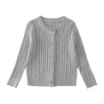 thumbnail image 1 of Wdgfv Cardigan en Lin à Col Rond pour Filles et Garçons, Chandail Tricoté et Tenue Douillette et Stylée pour Enfants, Gris, 5-6 Ans, 1 of 7